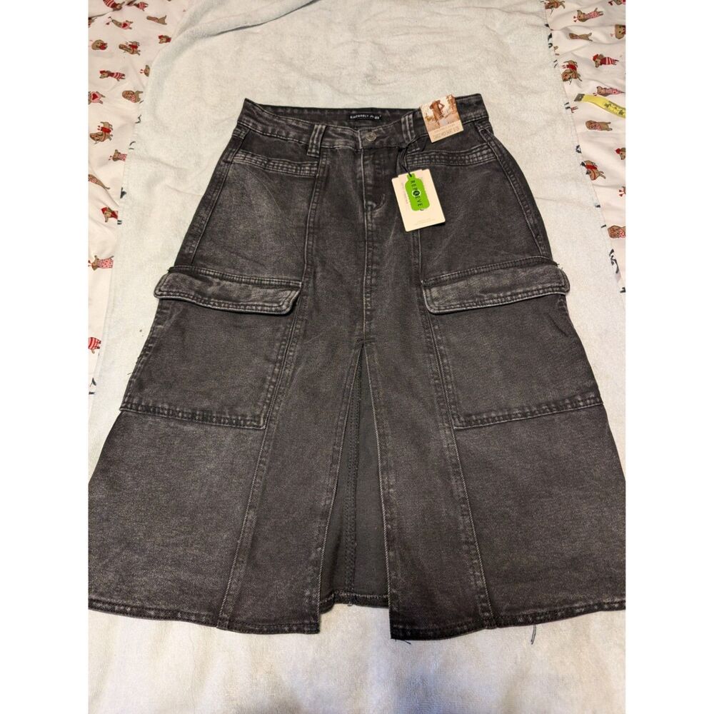 sincerely jules cargo midi skirt black womens 5/27 NWT